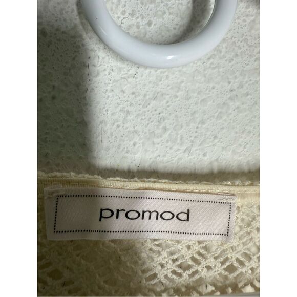 Promod Women’s Bohemian Crochet Lace Trim Cover Up Cardigan Cream One Size - Picture 4 of 13